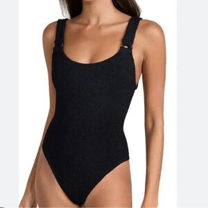 Hunza G Domino One-Piece Swimsuit Black O/S NWT